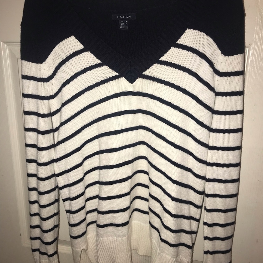 Striped Navy & White Nautica Sweater